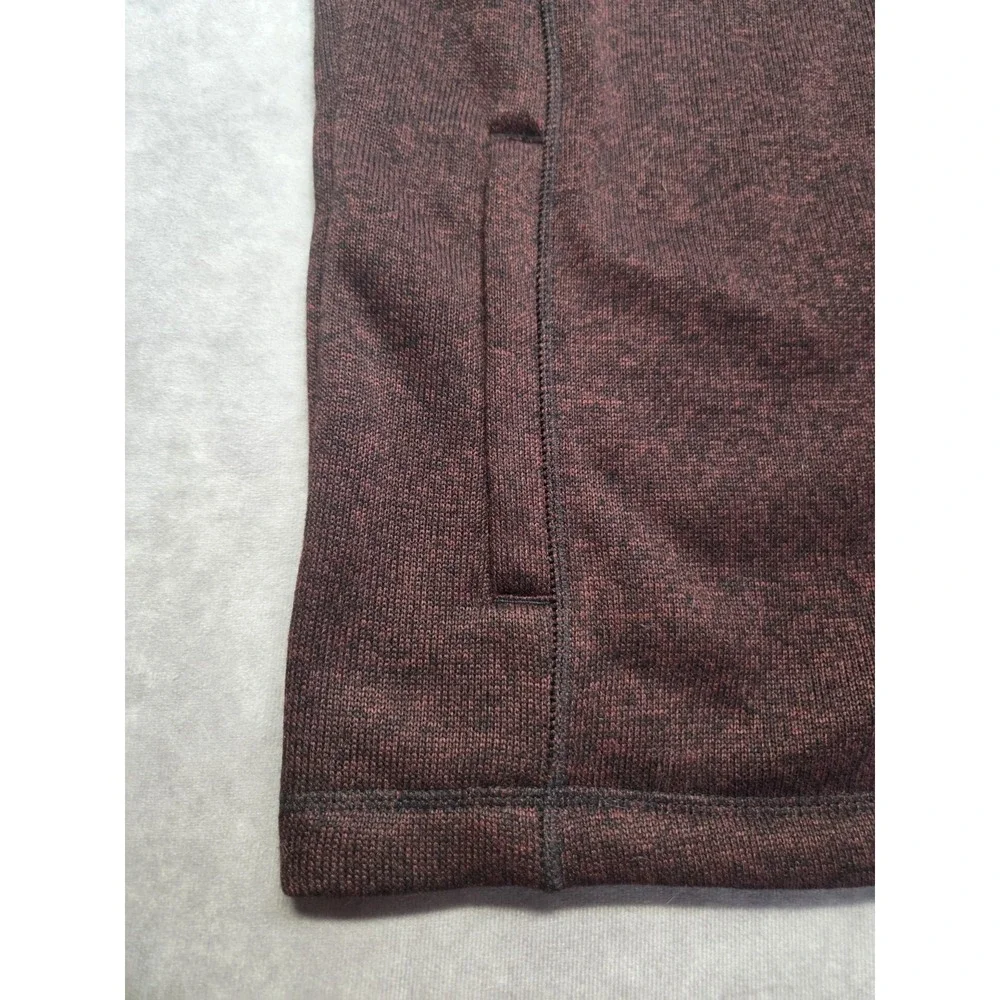 Eddie Bauer XL Maroon Sweater Fleece Vest Full Zip Pockets Autumn Outdoor NWT
